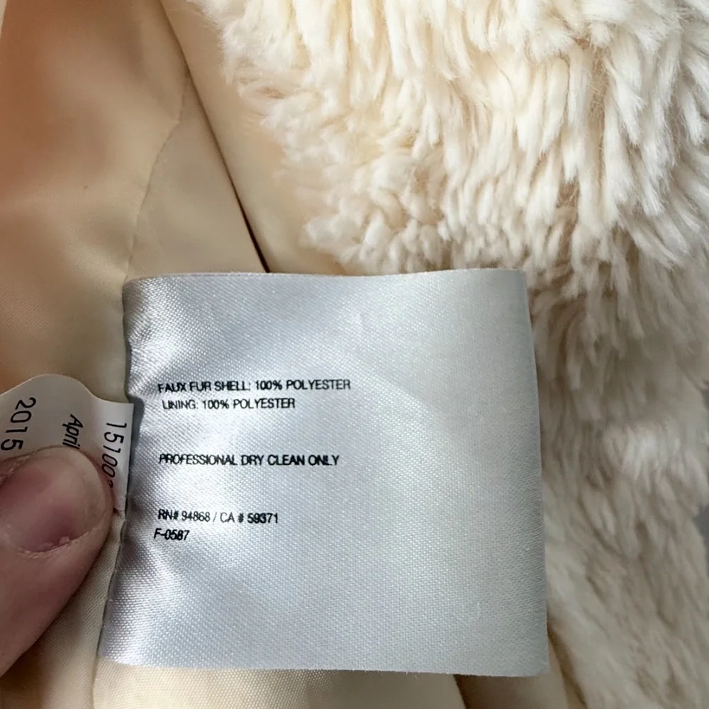 Bernardo Faux Suede Fur Vest White Size Large‎ (L)